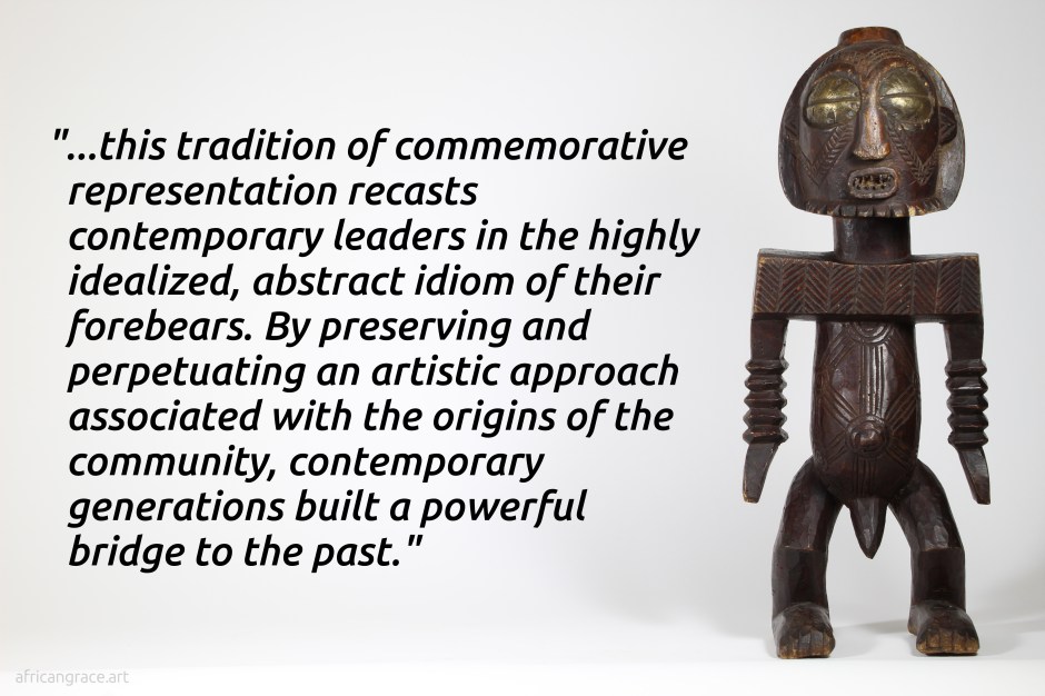 Boyo chief statue with text: 